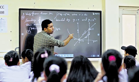 A class in progress;