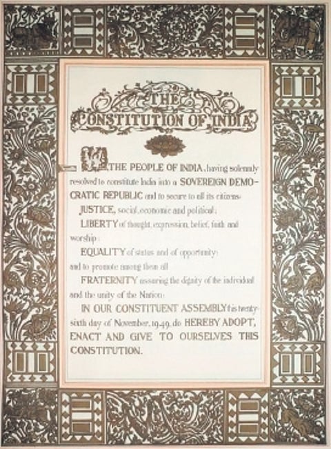 Image of Indian constitution used for representational purposes only