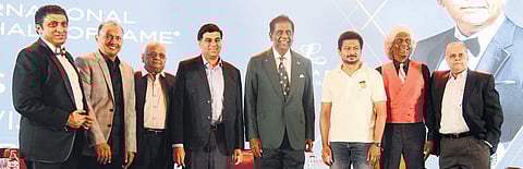 Tennis legend Vijay Amritraj was felicitated at an event hosted by The Leela Palace Chennai.