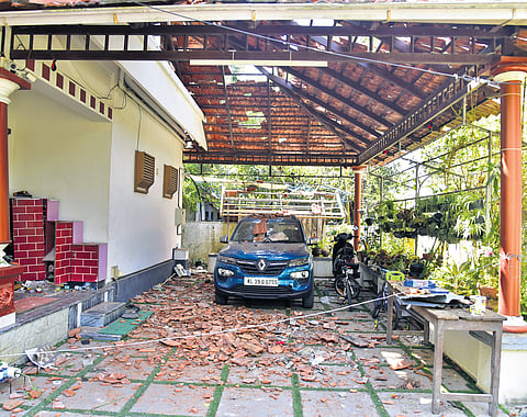 Damages after the explosion.