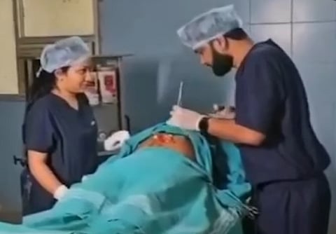 A screen crab from the BTS video of the photoshoot.