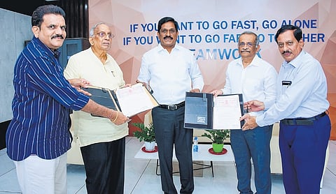 Special Chief Secretary MT Krishna Babu exchanged copies of the MoU with NATCO Trust chairperson VC Nannapaneni at Mangalagiri in Guntur on Tuesday.