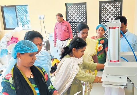 The government has installed a sanitary napkin machine in the Anganwadi centre in Allampally village as part of a larger initiative — Mission Rela.