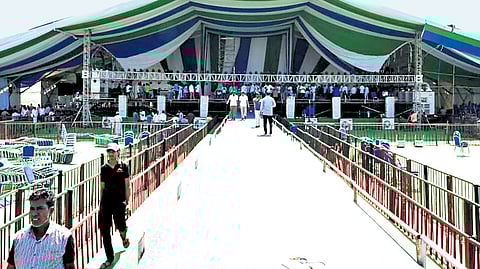 The venue of YSRC Siddham meeting at Rapthadu in Anantapur district | Express