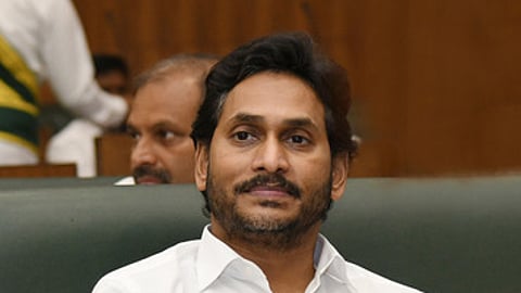 CM YS Jagan Mohan Reddy during the assembly session at Velagapudi on Wednesday.