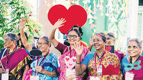 Residents of more than 15 old-age homes from the city participated, making it a significant gathering for the elderly