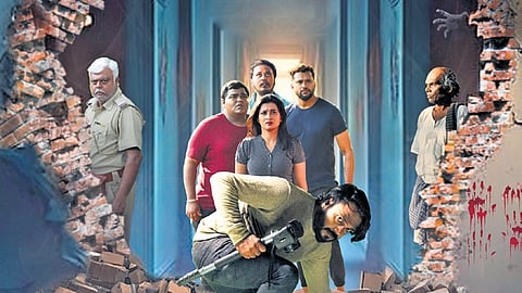 A still from the film 'Kappu bilupina naduve'