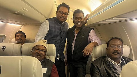 The MLAs were flown to Hyderabad by two chartered planes which landed at the Birsa Munda Airport in Ranchi.