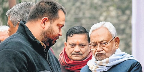 Tejashwi Prasad Yadav and Nitish Kumar.