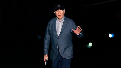 President Joe Biden arrives at the White House in Washington, Monday, Feb. 5, 2024. Biden is returning to Washington after participating in campaign events in Los Angeles and Las Vegas over the weekend.