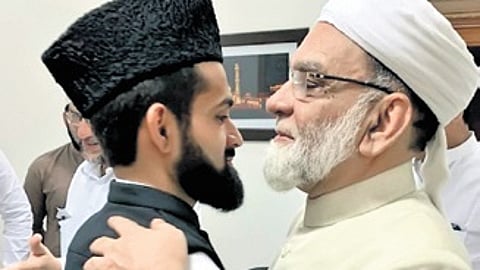 Syed Shaban Bukhari with his father Shahi Imam Syed Ahmed Bukhari