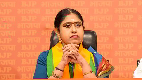 S Vijayadharani joined BJP in New Delhi, Saturday, Feb. 24, 2024.