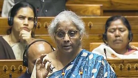 Union Finance Minister Nirmala Sitharaman presents the Interim Budget 2024 in the Lok Sabha, at Parliament House in New Delhi, Thursday, Feb. 1, 2024.