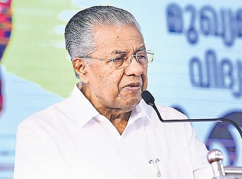 Chief Minister Pinarayi Vijayan delivering the inaugural address of Mukhamukham programme in Kozhikode on Sunday.