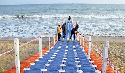 A floating bridge project taken up in Vizag at `1 crore with inspiration from similar ones in Kerala
| G Satyanarayana