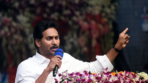 CM YS Jagan Mohan Reddy takes part in the first election campaign meeting, Siddham at Sangivalasa in Visakhapatnam on Saturday Express by G Satyana