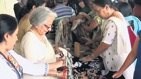 Residents of Vayupuri and Sainikpuri take part in an earlier edition of the Charity Jumble Sale in Hyderabad.