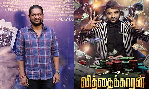 Director Venki (L); Poster of Vithaikkaran