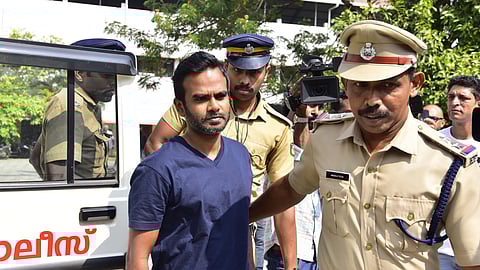 Riyas Aboobacker produced at NIA court in Kochi before
the verdict in the ISIS Kasargod case was announced on
Wednesday.