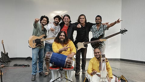 Members of the Indo-Austrian band Ashram