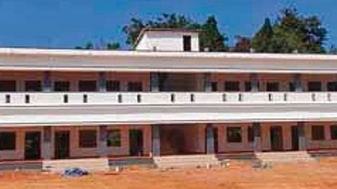 The renovated Kukrabettu Government Primary School in Marodi village, Belthangady