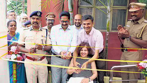 Project Sugamya being inaugurated at Ukkadam police station on Monday