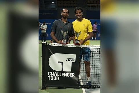 Saketh Myneni and Ramkumar Ramanathan won the men's doubles title in the ongoing Chennai Open on Saturday.