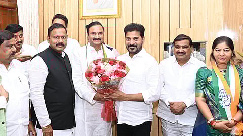 Kancharla Chandrasekhar Reddy with Chief Minister Revanth Reddy