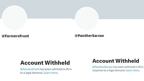 Screenshots showing withheld X accounts.