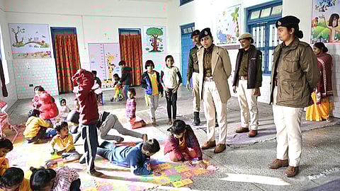 A creche for policewomen with tiny tots in Aurangabad