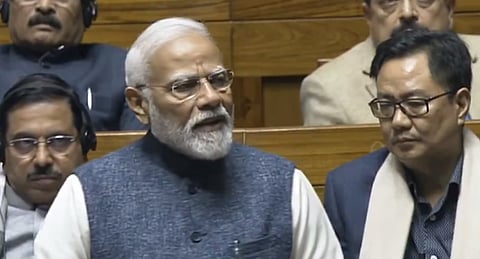 Prime Minister Modi during his adress on the last day of the budget session.