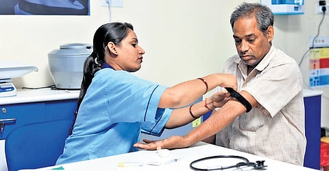 A patient getting treated at Curebay’s e-clinic in a village at Dhenkanal’s Bhuban block