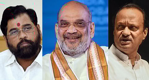 Eknath Shinde, Amit Shah and Ajit Pawar
