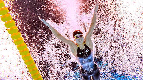 Japan’s Rikako Ikee competes in the heats of women's 50m butterfly event during the Hangzhou 2022 Asian Games in Hangzhou in China's eastern Zhejiang province, on September 29, 2023.