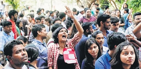 The ABVP claimed that the incumbent Left-led students’ union had undermined the democratic environment of the university.