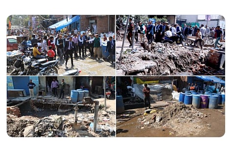 Saxena posted pictures captured during his Friday visit to Golkuan in Tehkhand and Sanjay Colony in Okhla, both slum dwellings in southeast Delhi