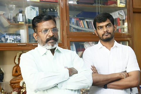 L-R: VCK founder-president Thol. Thirumavalavan with A Mohamed Saleem