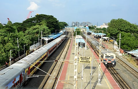 Ariel view of Perambur Railway station