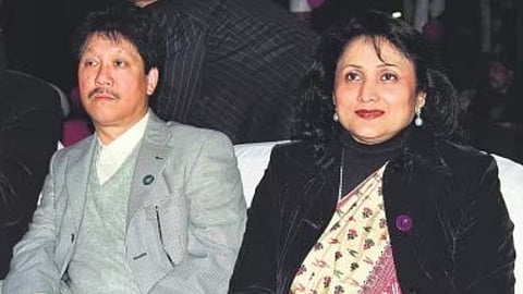 Assam MLA Bharat Chandra Narah and his wife Ranee Narah.