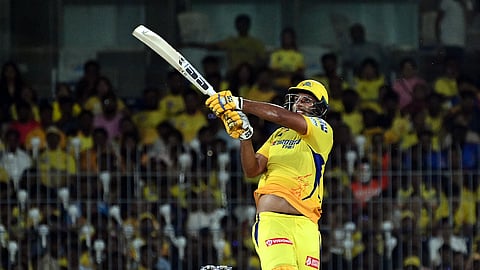Chennai Super Kings's batter Shivam Dube plays a shot during the Indian Premier League (IPL) 2024 cricket match between Chennai Super Kings and Royal Challengers Bengaluru at MA Chidambaram Stadium, in Chennai, Friday, March 22, 2024.