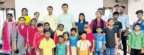Dr Krishnan Swaminathan along with some of the beneficiaries in Coimbatore.