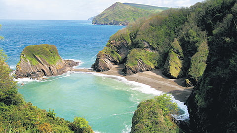 A view of the current Devon and Somerset coast