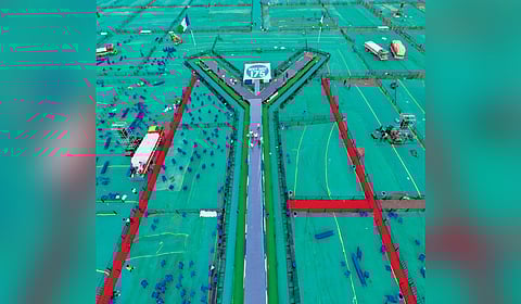 The venue of YSRC’s Siddham meeting at Medarametla in Bapatla district