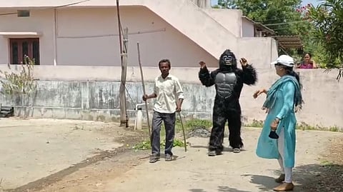 Reportedly, this plan proved successful, as the sight of people dressed as gorillas prompted the monkeys to flee back into the forest.