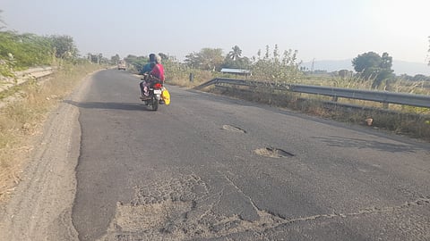 Vehicle users seek urgent repairs on the stretch between Koneripalayam
four-road junction and Venganur of NH 136