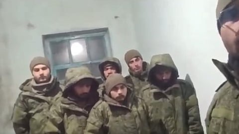 A screengrab of the video where the seven Indians are seen requesting the MEA to bring them back.