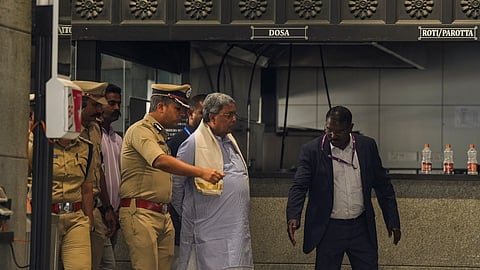 Karnataka Chief Miniter Siddaramaiah visits the Rameshwaram Cafe blast site, in Bengaluru.