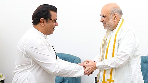 MNS chief Raj Thackeray meets Union Home Minister Amit Shah in the national capital on Tuesday.