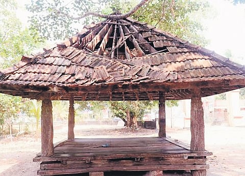 A dilapidated kalithattu near the Vattakkad Devi temple at Mavelikkara | Express