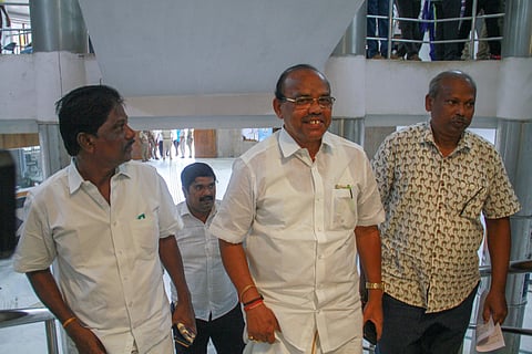 Former Congress MP S S Ramasubbu filed his
nomination with the Tirunelveli returning officer K P
Karthikeyan.